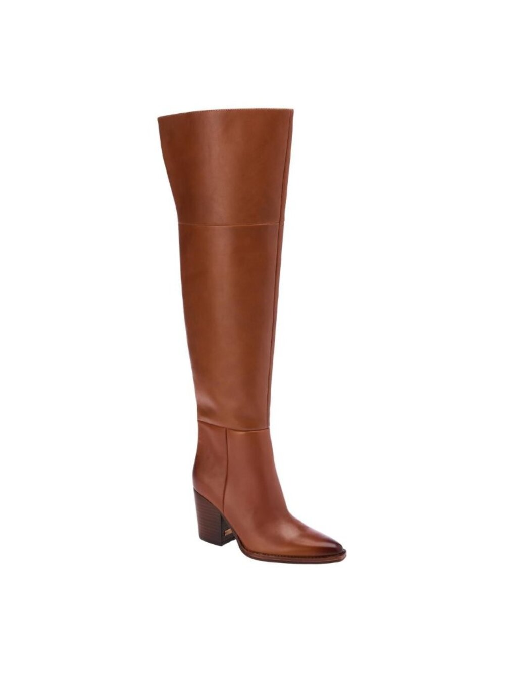 Vince Camuto Paulie Over-the-Knee Leather Boots Cognac Brown 7 X-WIDE CALF